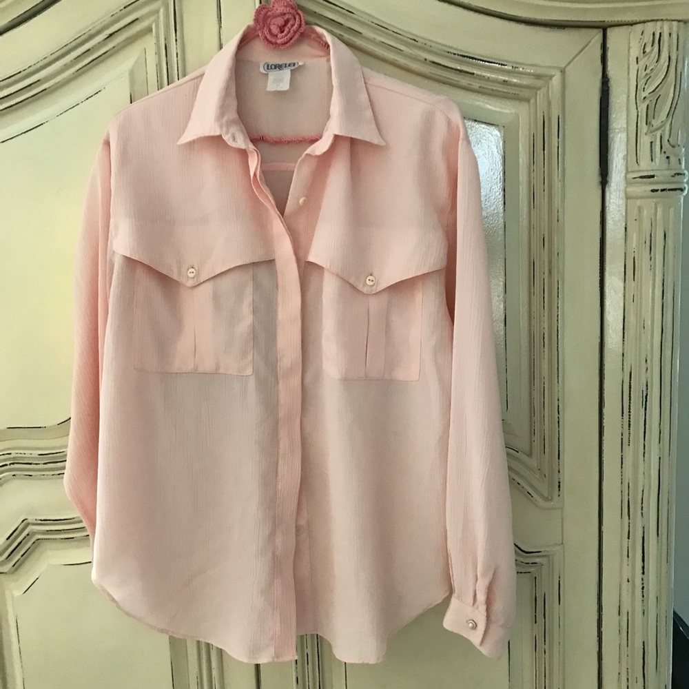 💲⬇️ VINTAGE/ textured pocket boxy blouse - Picture 2 of 10